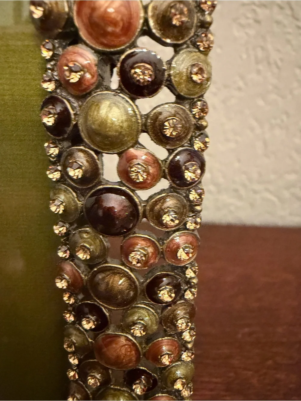 Z Gallerie Photo Frame Metal And Enamel 3D Bubbles Design Earth Tones Fits 4x6